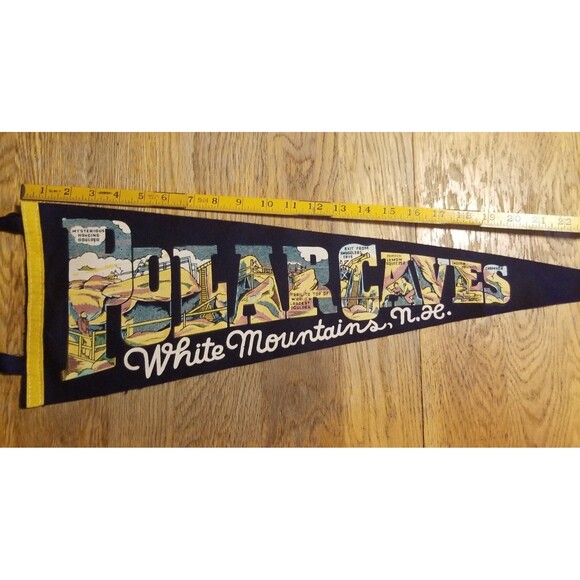 Other - Vintage Polar Caves White Mountains felt pennant souvenir 27" approximate